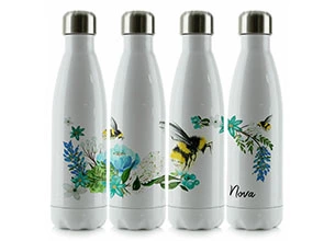 stainless steel water bottle with image